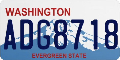 WA license plate ADG8718
