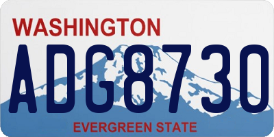 WA license plate ADG8730