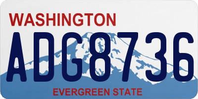 WA license plate ADG8736