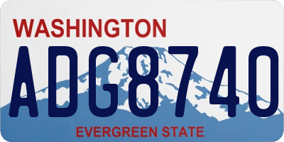 WA license plate ADG8740