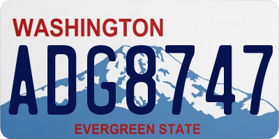 WA license plate ADG8747