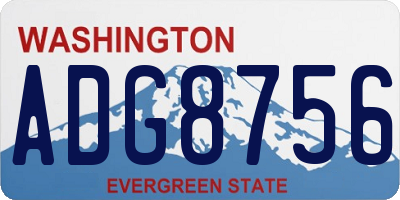 WA license plate ADG8756