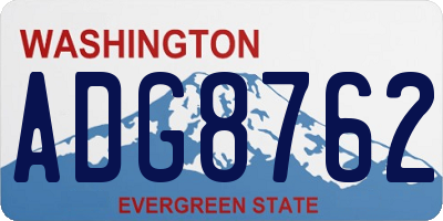 WA license plate ADG8762