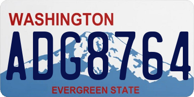 WA license plate ADG8764