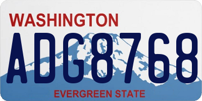 WA license plate ADG8768
