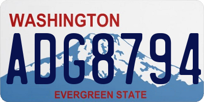 WA license plate ADG8794