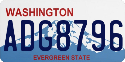 WA license plate ADG8796
