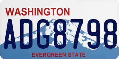 WA license plate ADG8798