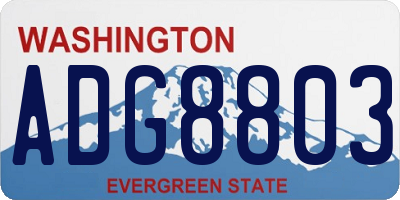 WA license plate ADG8803