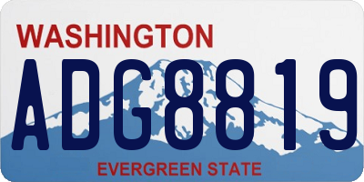 WA license plate ADG8819