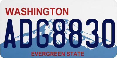 WA license plate ADG8830
