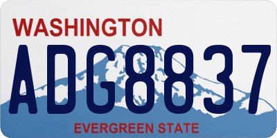 WA license plate ADG8837
