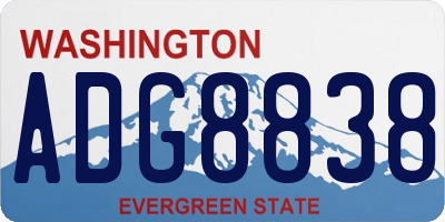 WA license plate ADG8838