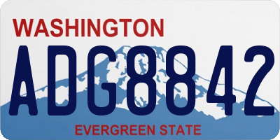 WA license plate ADG8842