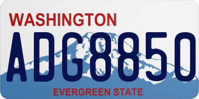 WA license plate ADG8850