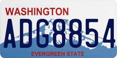 WA license plate ADG8854