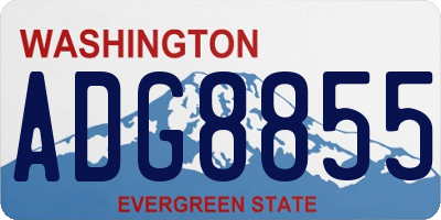 WA license plate ADG8855