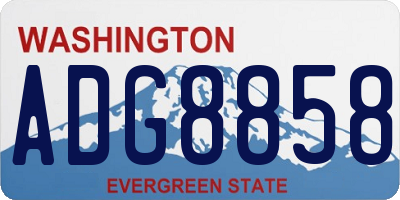 WA license plate ADG8858
