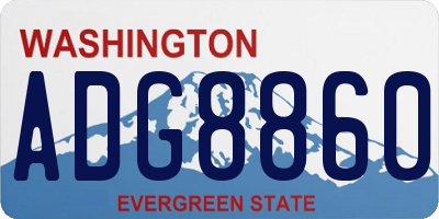 WA license plate ADG8860