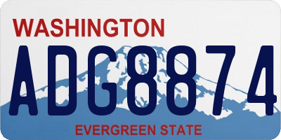 WA license plate ADG8874