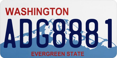 WA license plate ADG8881