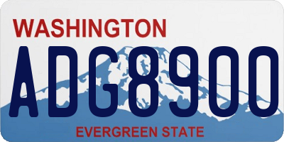 WA license plate ADG8900