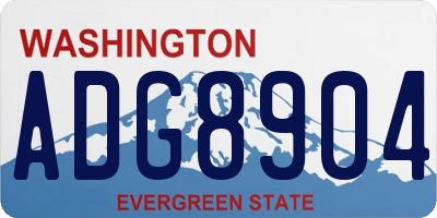 WA license plate ADG8904