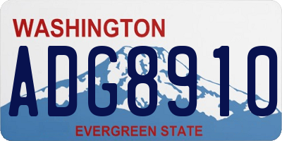 WA license plate ADG8910