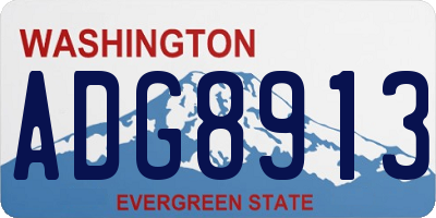WA license plate ADG8913