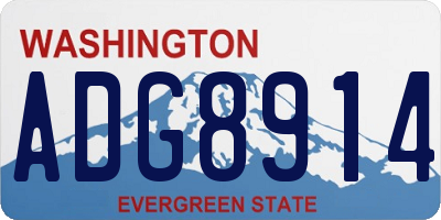 WA license plate ADG8914