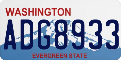 WA license plate ADG8933
