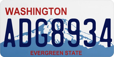 WA license plate ADG8934
