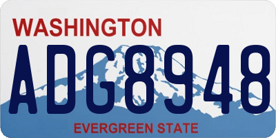 WA license plate ADG8948