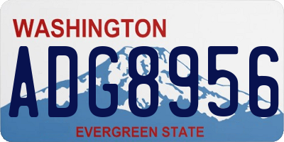WA license plate ADG8956