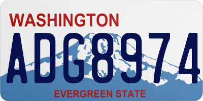 WA license plate ADG8974