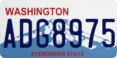 WA license plate ADG8975