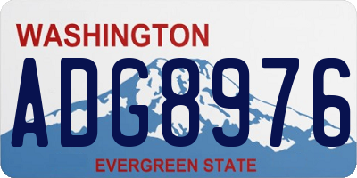 WA license plate ADG8976