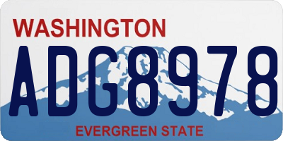 WA license plate ADG8978