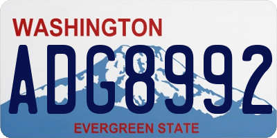 WA license plate ADG8992