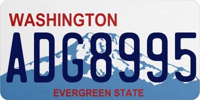 WA license plate ADG8995