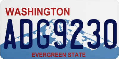 WA license plate ADG9230