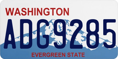 WA license plate ADG9285