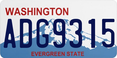 WA license plate ADG9315