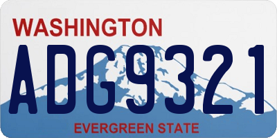 WA license plate ADG9321