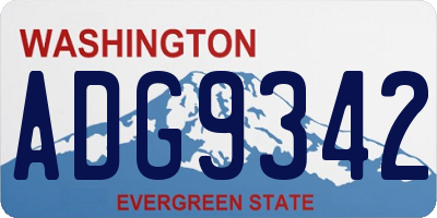 WA license plate ADG9342