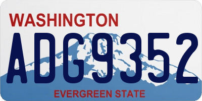 WA license plate ADG9352