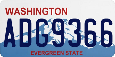 WA license plate ADG9366