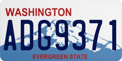 WA license plate ADG9371