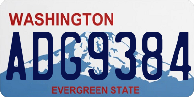 WA license plate ADG9384