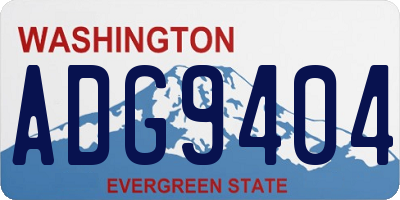 WA license plate ADG9404